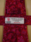 24/0095 immaculate turnbull & asser crimson floral pattern 100% silk tie