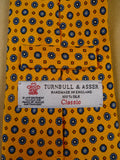 24/0086 immaculate turnbull & asser yellow great gatsby printed silk tie