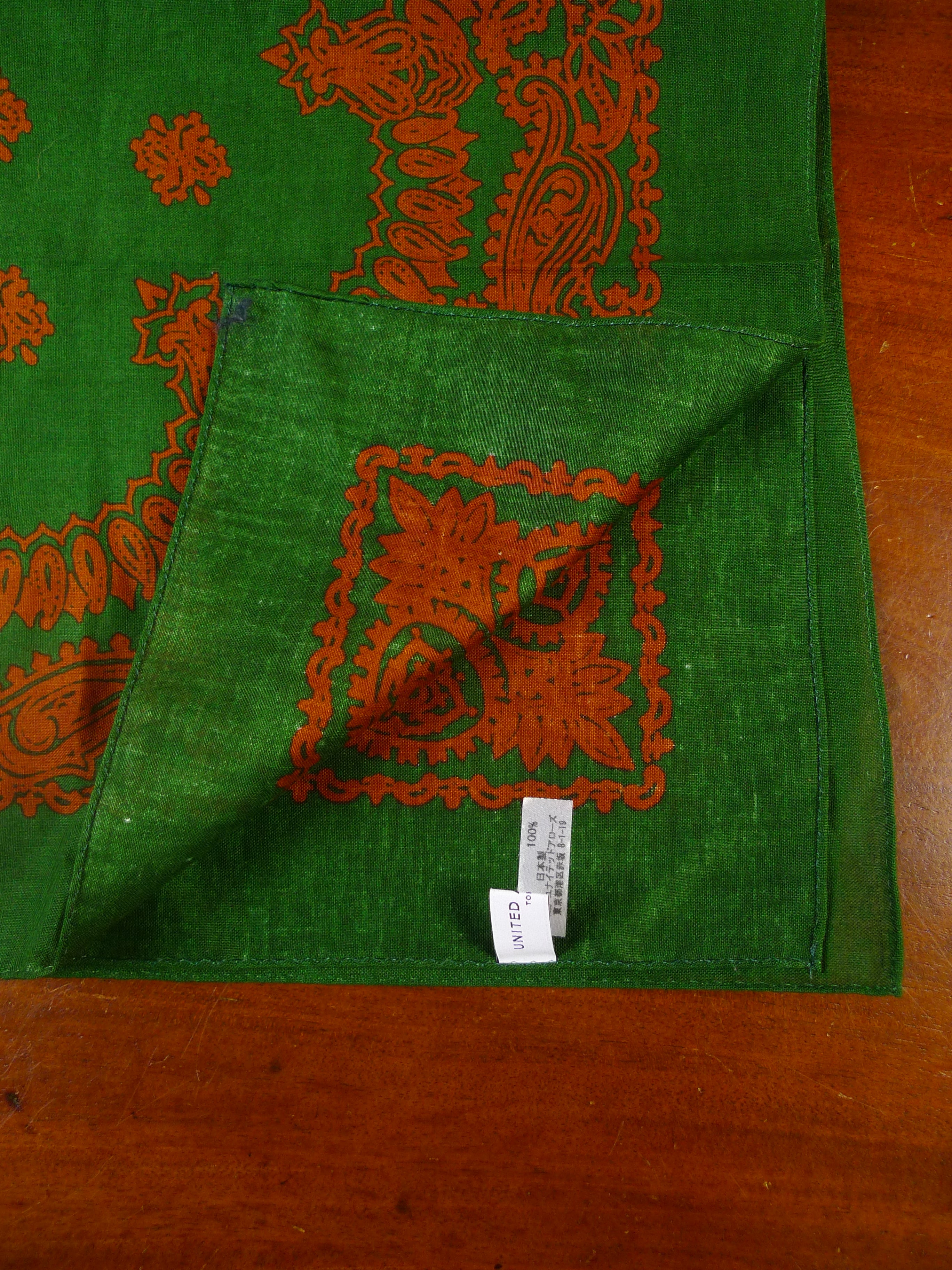 24/0120 immaculate united arrows green bronze linen pocket square