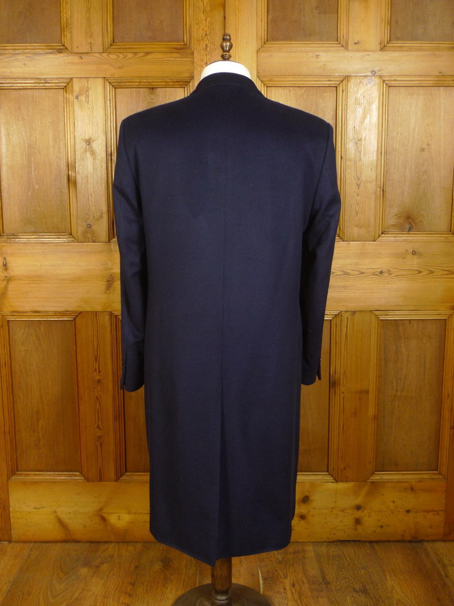 24/0139 harvie & hudson jermyn street pure cashmere navy blue fly-front overcoat 42 regular rrp £1200