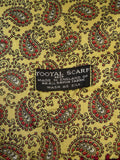24/0152 IMMACULATE tootal gold red  paisley pattern rayon SCARF