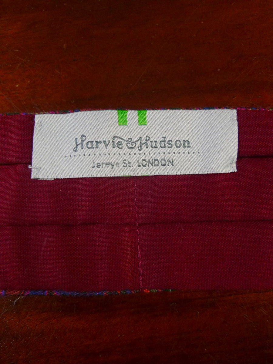 24/0128 IMMACULATE harvie & hudson london bronze blue amber SILK & cotton  PAISLY PATTERN cravat