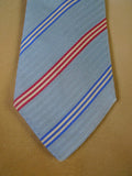 24/0170 immaculate wells of mayfair teal red striped pattern 100% silk tie