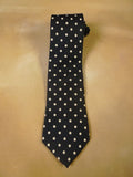 24/0169 immaculate wells of mayfair black white polka dot 100% silk tie