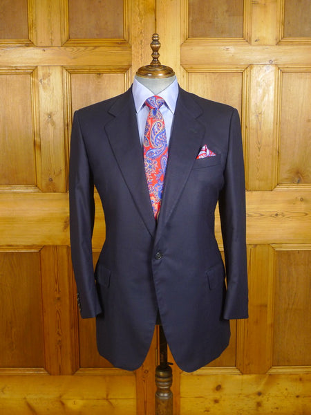 24/0182 vintage huntsman savile row navy blue wool suit jacket blazer 43 regular