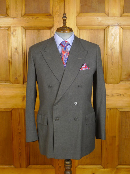 24/0218 vintage 1984 johns & pegg savile row bespoke heavyweight grey worsted d/b suit jacket 42 regular to long