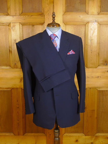 24/0257 vintage alan bennett savile row bespoke navy blue mohair & worsted suit w 2 pair trouser 41-42 regular
