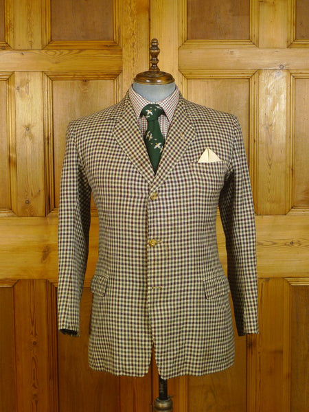 24/0246 vintage 1960s anderson & sheppard savile row bespoke gun check tweed jacket 39 regular
