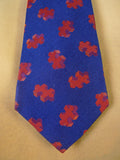 24/0286 new & unworn turnbull & asser Jermyn St. red blue jigsaw pattern 100% silk tie