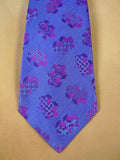 24/0278 new & unworn turnbull & asser Jermyn St. blue purple jigsaw pattern 100% silk tie