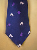 24/0266 new & unworn turnbull & asser Jermyn St. purple blue jigsaw pattern 100% silk tie