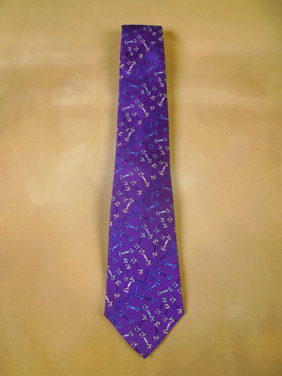 24/0265 new & unworn turnbull & asser Jermyn St. purple blue 100% silk tie