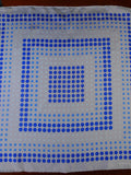 24/0318 TURNBULL & ASSER JERMYN ST. SILVER BLUE CIRCLE PATTERN ALL SILK POCKET SQUARE