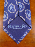 24/0347 New & unworn Hilditch & keys blue silver paisley pattern 100% silk tie