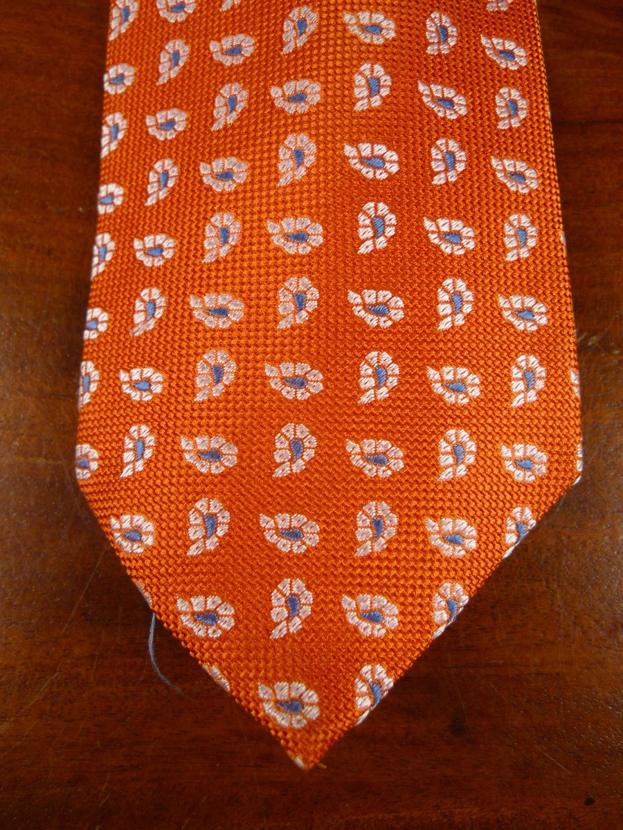 24/0344 New & unworn Hilditch & keys orange paisley pattern 100% silk tie