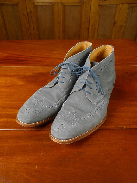 24/0370 loake pale blue suede brogue boots (rrp £170) uk 11