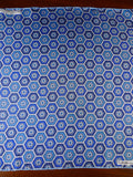 24/0413 new Turnbull & Asser JERMYN ST. blue hexagonal design all silk pocket square