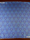 24/0413 new Turnbull & Asser JERMYN ST. blue hexagonal design all silk pocket square