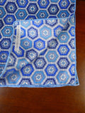 24/0413 new Turnbull & Asser JERMYN ST. blue hexagonal design all silk pocket square