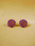 24/0394a burberry silver / lilac lattice design cufflinks