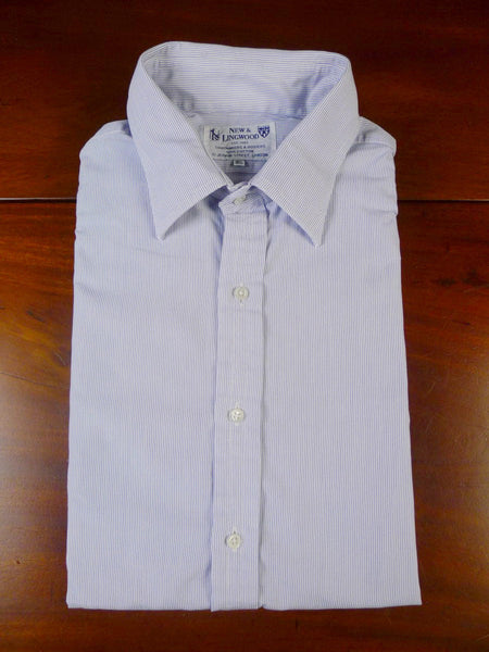24/0409b vintage new & lingwood blue fine stripe cotton double cuff shirt 16