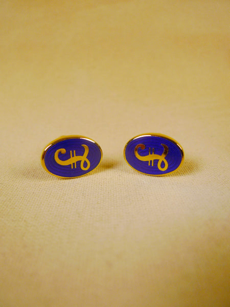 18/1148 brand new benson and clegg 'pound' classic enamel t-bar cufflinks rrp £70 (741t)