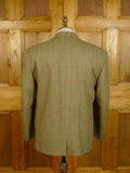 24/0423a immaculate vintage heavyweight british green wp check tweed jacket 44-45 short
