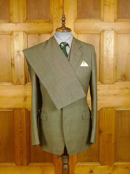 24/0426a vintage heavyweight green thornproof worsted twist tweed 3-piece country suit 39 long