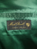 24/0458 immaculate mark powell london bottle green velvet dinner / smoking jacket 42 regular