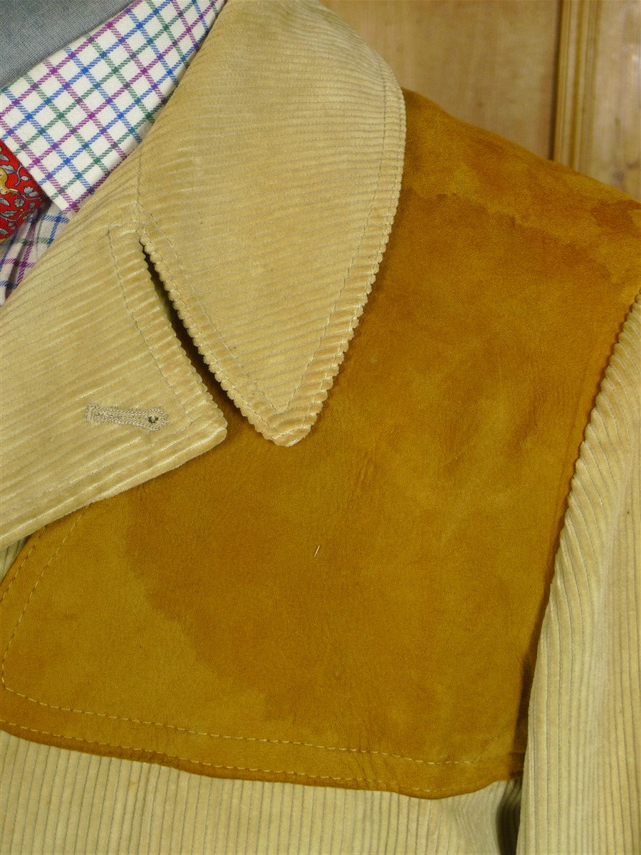 24/0480 vintage invertere 'the squire' corduroy / suede shooting jacket coat 38-40