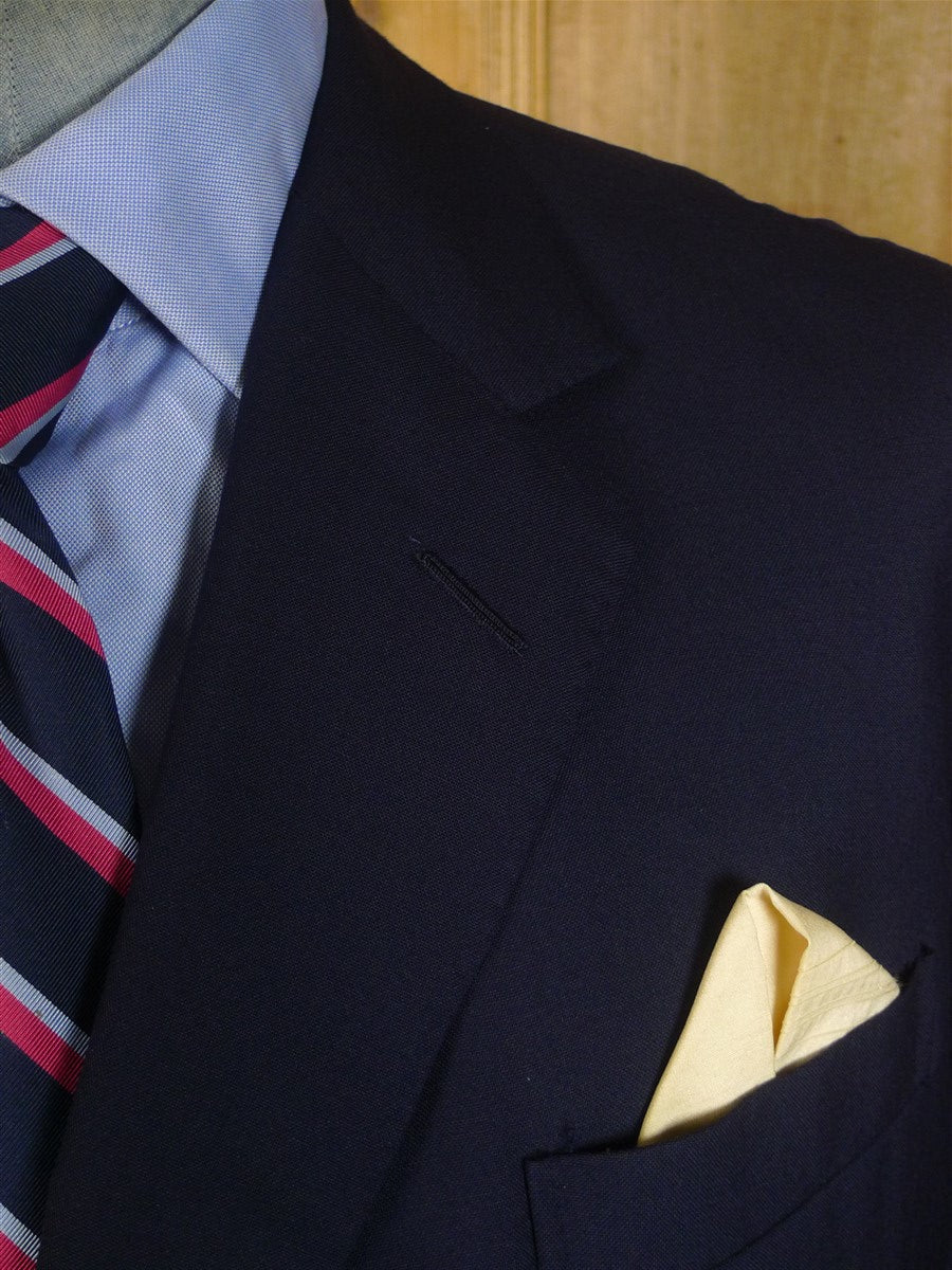 25/1062 immaculate 2019 kent haste lachter savile row bespoke navy blue worsted 7 mohair blazer w/ services buttons 49 regular