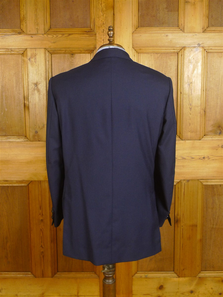 25/1062 immaculate 2019 kent haste lachter savile row bespoke navy blue worsted 7 mohair blazer w/ services buttons 49 regular