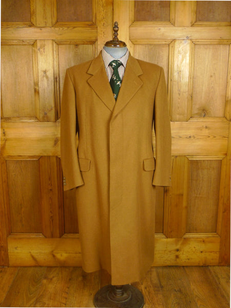 25/1063 superb vintage crombie wool full-length camel overcoat 42 regular