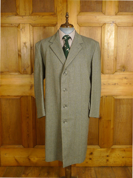 25/1064 immaculate vintage john g hardy heavyweight green wp check tweed coat overcoat 50-52 long