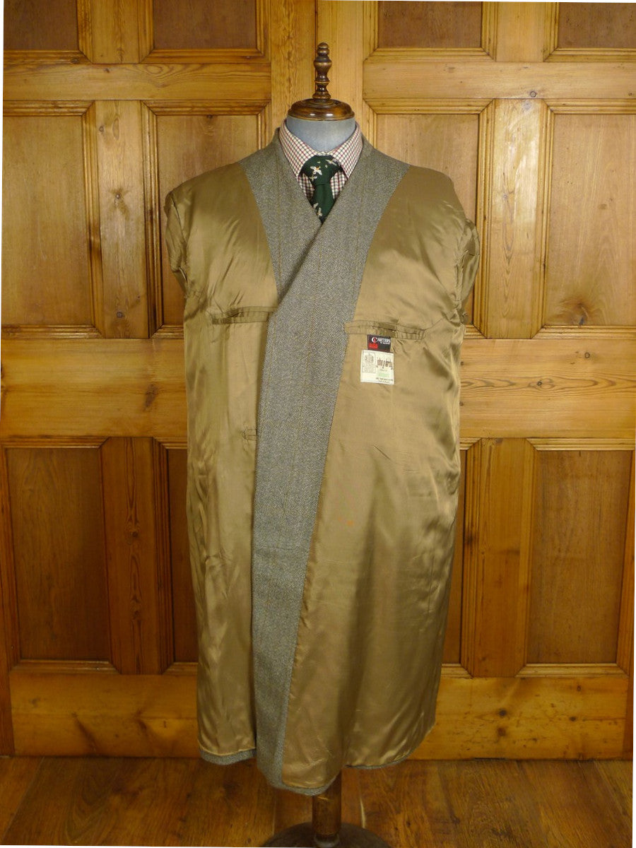 25/1064 immaculate vintage john g hardy heavyweight green wp check tweed coat overcoat 50-52 long