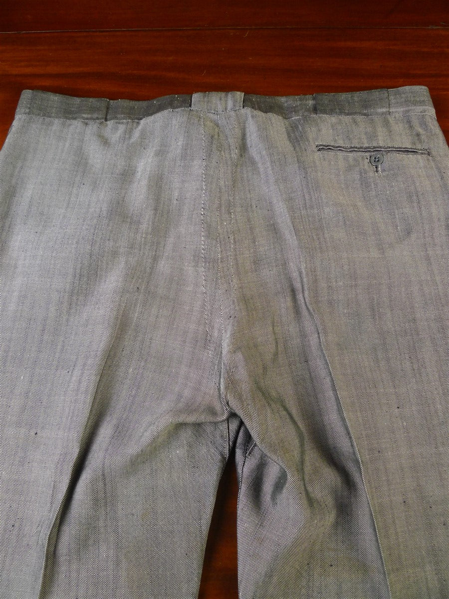 24/1061 wonderful 1974 vintage cyril a castle savile row conduit st bespoke grey birds-eye worsted & silk suit w/ pattern lining 41 regular