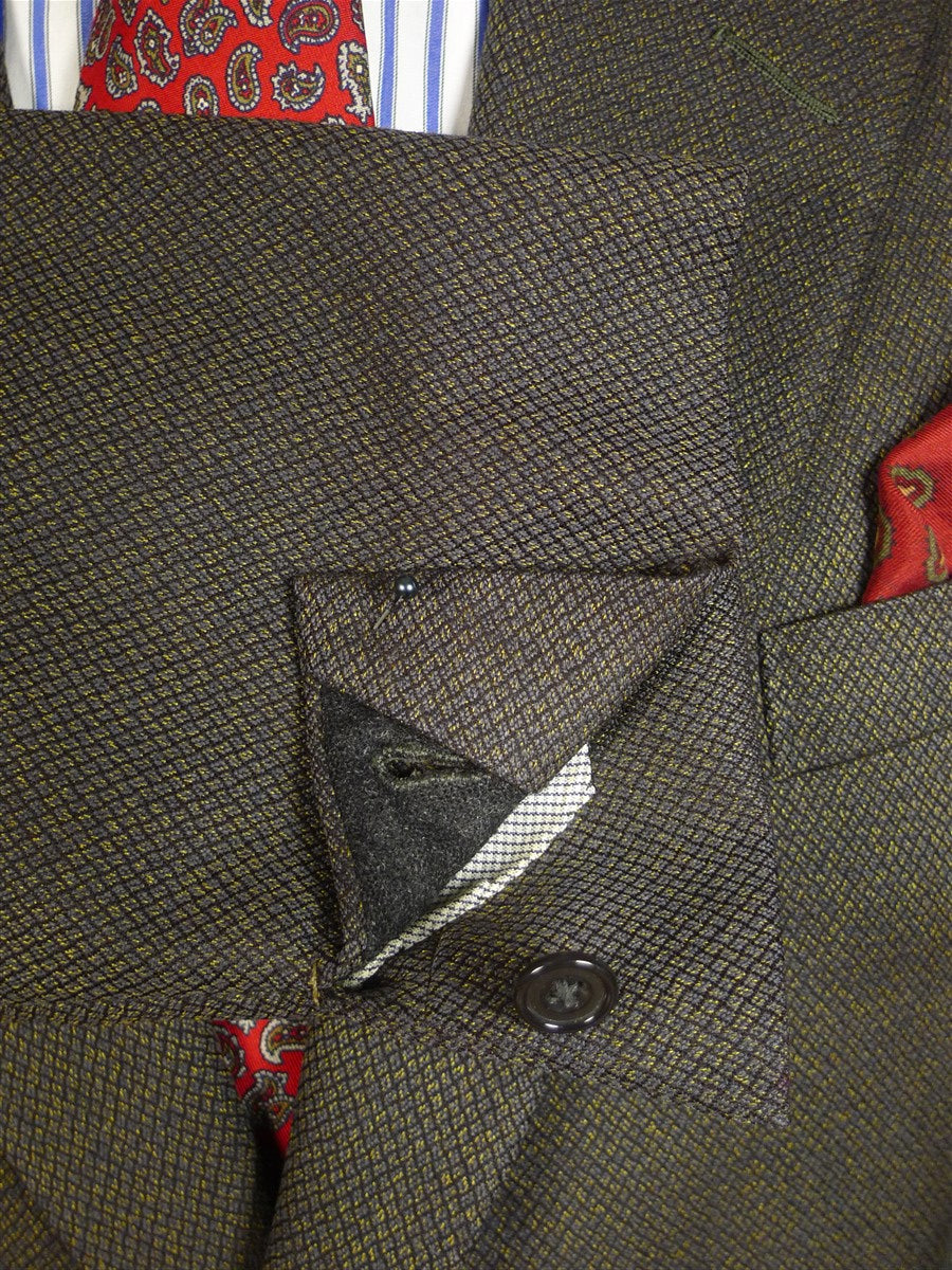 24/1074 wonderful 1974 cyril a castle savile row conduit st brown heavyweight brown worsted suit w/ dandy linings 43 short to regular