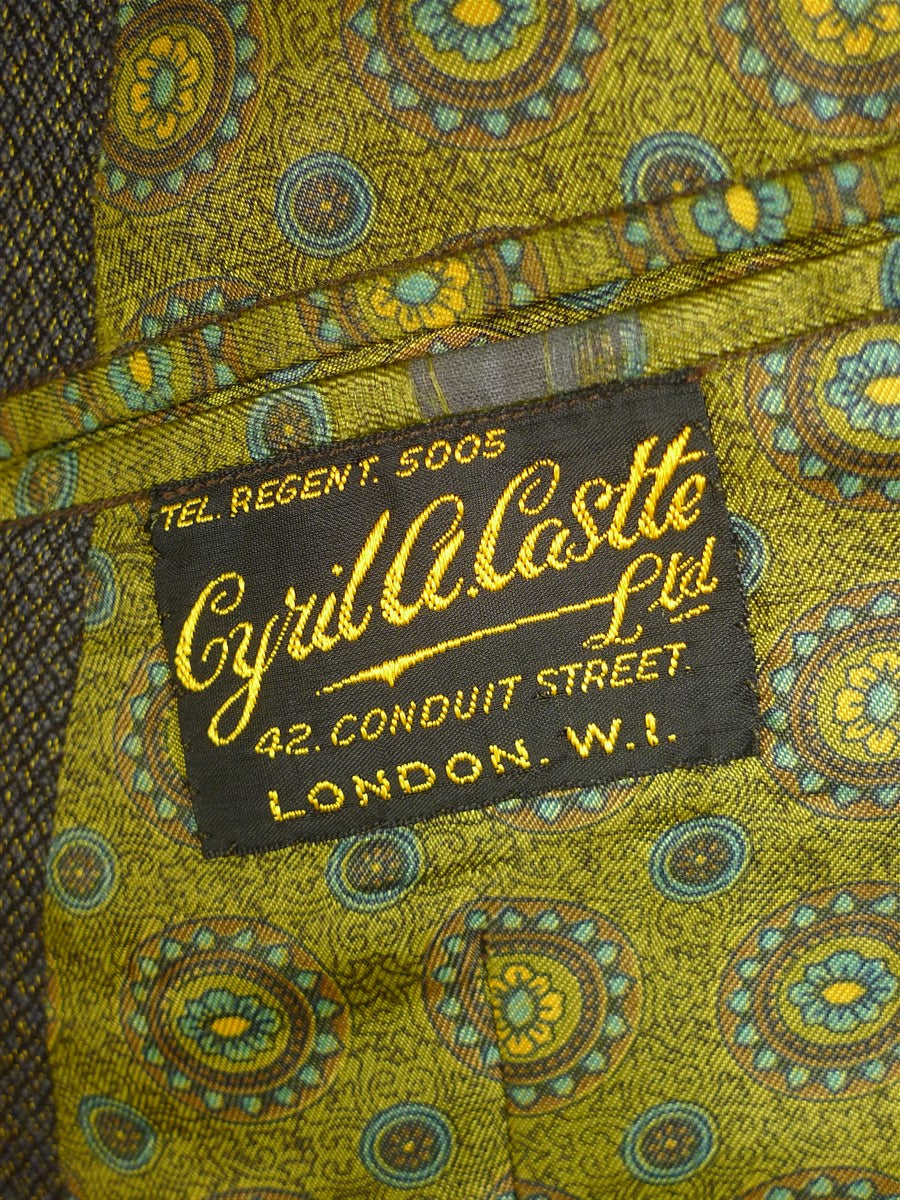 24/1074 wonderful 1974 cyril a castle savile row conduit st brown heavyweight brown worsted suit w/ dandy linings 43 short to regular