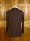 24/1072 wonderful 1976 cyril a castle savile row conduit st brown fancy pin-stripe worsted suit w/ patterned linings 44 short to regular