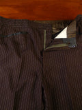 24/1072 wonderful 1976 cyril a castle savile row conduit st brown fancy pin-stripe worsted suit w/ patterned linings 44 short to regular