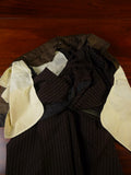 24/1072 wonderful 1976 cyril a castle savile row conduit st brown fancy pin-stripe worsted suit w/ patterned linings 44 short to regular