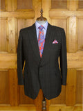 24/1069 wonderful 1974 cyril a castle savile row conduit st black wool silk mohair textured check suit 44 short to regular