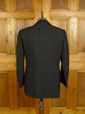 24/1069 wonderful 1974 cyril a castle savile row conduit st black wool silk mohair textured check suit 44 short to regular