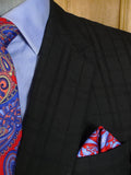 24/1069 wonderful 1974 cyril a castle savile row conduit st black wool silk mohair textured check suit 44 short to regular