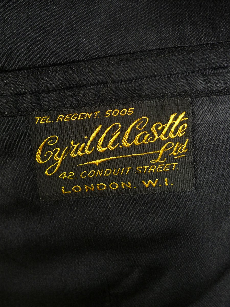 24/1069 wonderful 1974 cyril a castle savile row conduit st black wool silk mohair textured check suit 44 short to regular