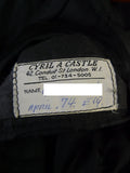 24/1069 wonderful 1974 cyril a castle savile row conduit st black wool silk mohair textured check suit 44 short to regular