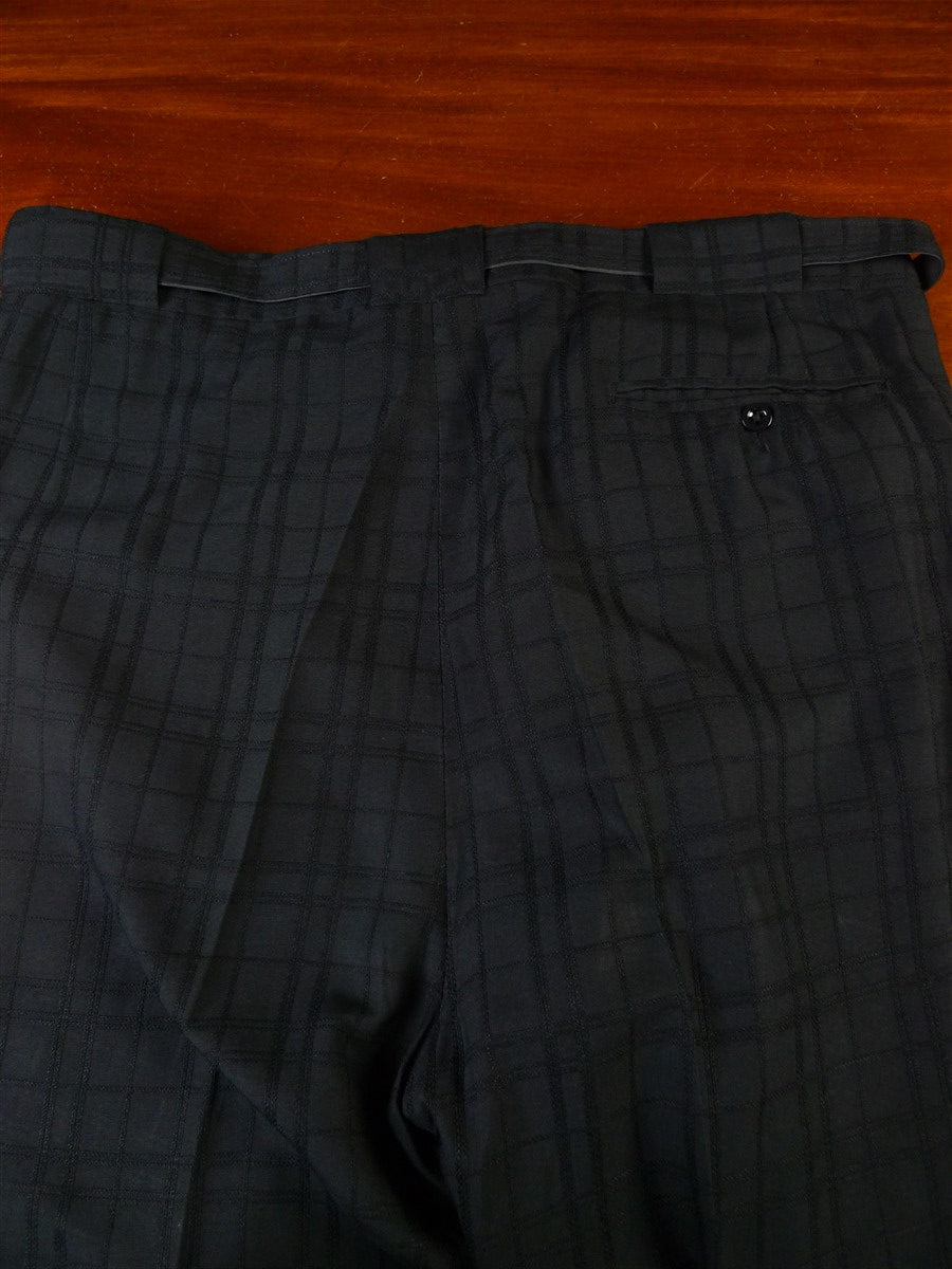 24/1069 wonderful 1974 cyril a castle savile row conduit st black wool silk mohair textured check suit 44 short to regular