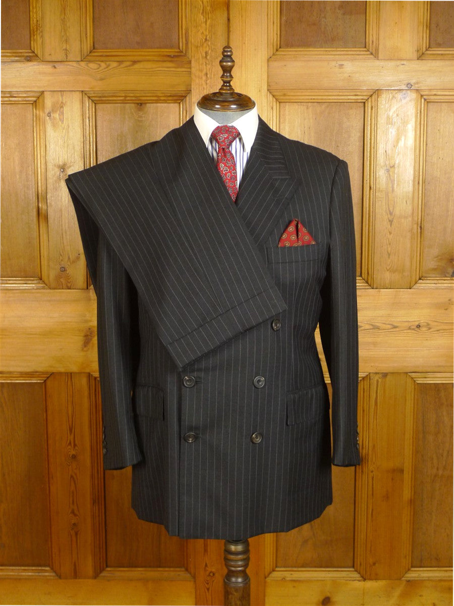 24/1075 immaculate 1998 vintage hayward savile row bespoke grey worsted d/b suit 44 short