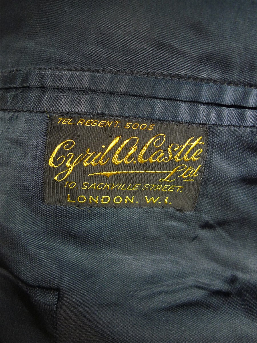 24/1092 amazing vintage 1963 cyril a castle savile row conduit st bespoke 2-tone burgundy red silk d/b dinner / smoking jacket w/ silk lining 43-44 short