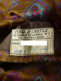 24/1109 beautiful 1974 vintage cyril a castle savile row conduit st brown / blue stripe mohair suit w/ paisley linings 43 short to regular